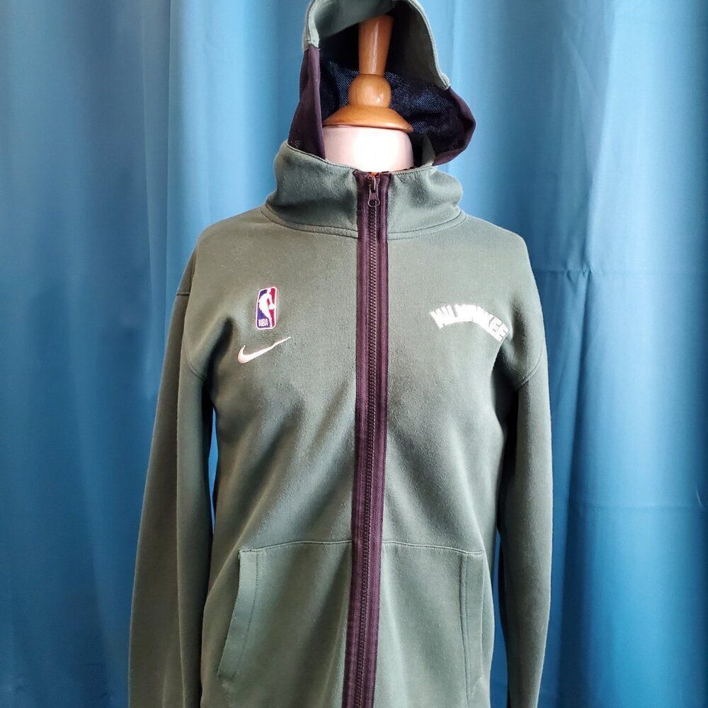 Nike NBA Milwaukee BUCKS sweatshirt w/Mesh in hood - size XL